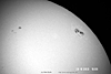 © N. Kloth; Sonne vom 28.10.2003, 4''-Refraktor, AstroSolar Sonnenfilterfolie + 16 mm Ortho, afokal mit Kodak Digitalkamera DX 3900, starke Luftunruhe.