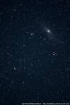 © P. Wienerroither; M 31 Andromedagalaxie. 20.12.2000, Brentenriegel bei Sieggraben. Minolta SRT 101, 135 mm, Bl. 3.5, 16 Min., Kodak Elite 400. Ausschnitt.