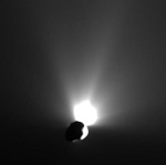 © NASA/JPL-Caltech/UMD; Blick zurück von Deep Impact (High Resolution Camera), 50min nach dem Einschlag.